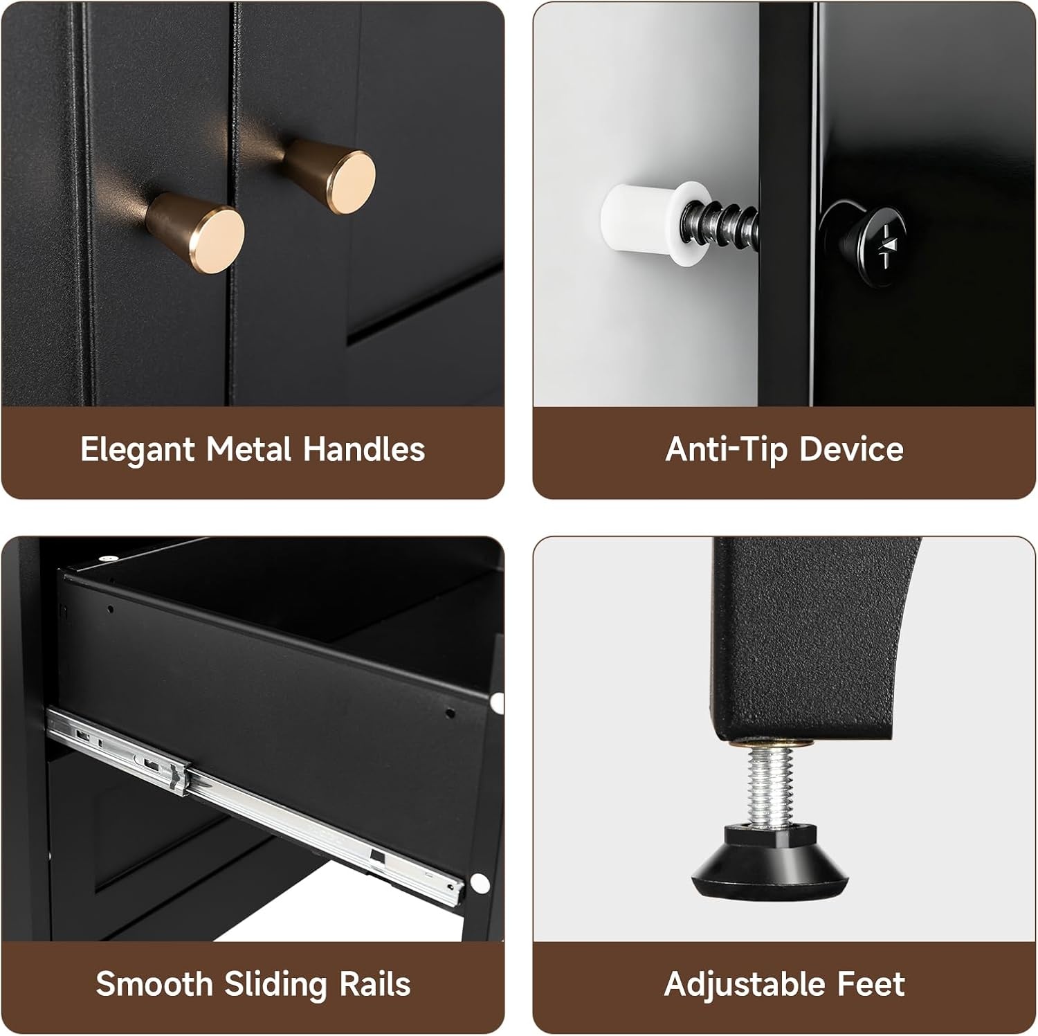 image:imageLetaya Metal Armoire Wardrobe Closet with 2 Drawers18 Deep Clothing Storage Cabinet with Doors and ShelvesCoat Closet with Hanging RodBedroomHomeCloak RoomWhiteBlack