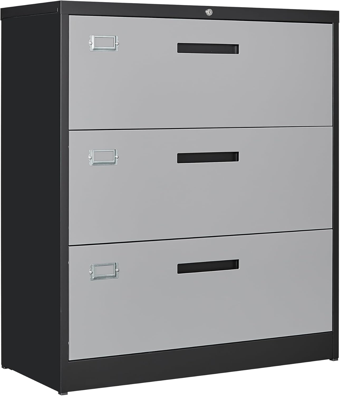 image:imageLetaya Metal Lateral File Cabinets with Lock2 Drawer Steel Wide Filing Organization Storage CabinetsHome Office Furniture for Hanging Files LetterLegalF4A4 Size Blcak2 DrawerBlack Grey