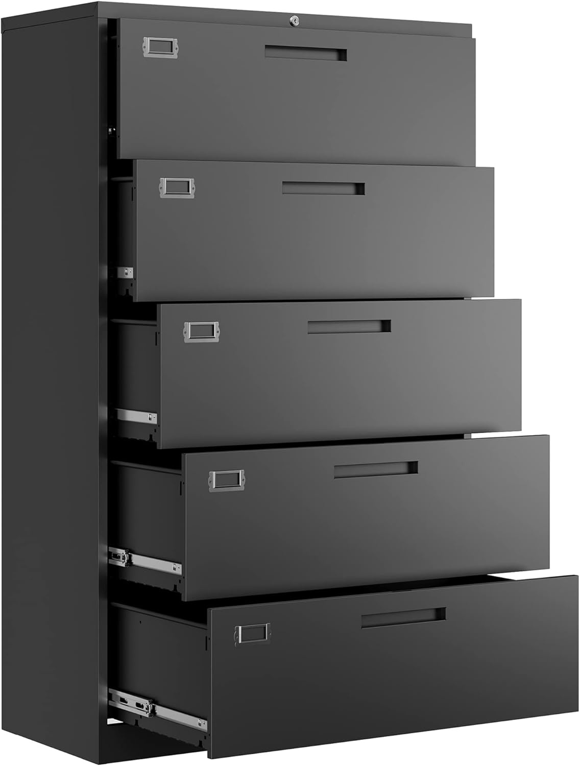 image:imageLetaya Metal Lateral File Cabinets with Lock2 Drawer Steel Wide Filing Organization Storage CabinetsHome Office Furniture for Hanging Files LetterLegalF4A4 Size Blcak2 DrawerBlack