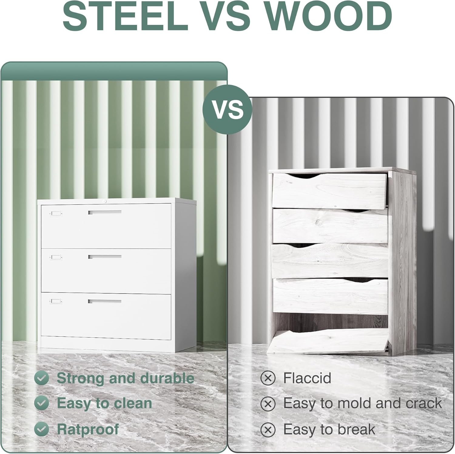 image:imageLetaya Metal Lateral File Cabinets with Lock2 Drawer Steel Wide Filing Organization Storage CabinetsHome Office Furniture for Hanging Files LetterLegalF4A4 Size Blcak2 DrawerWhite
