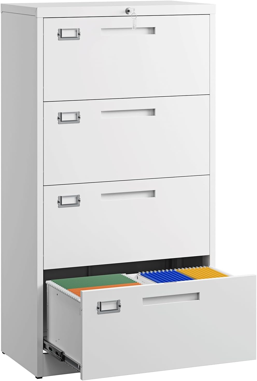 image:imageLetaya Metal Lateral File Cabinets with Lock2 Drawer Steel Wide Filing Organization Storage CabinetsHome Office Furniture for Hanging Files LetterLegalF4A4 Size Blcak2 DrawerWhite