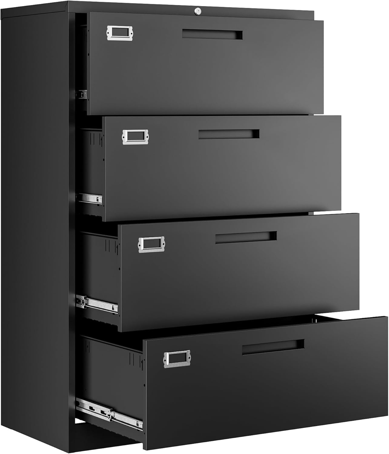 image:imageLetaya Metal Lateral File Cabinets with Lock2 Drawer Steel Wide Filing Organization Storage CabinetsHome Office Furniture for Hanging Files LetterLegalF4A4 Size Blcak2 DrawerBlack