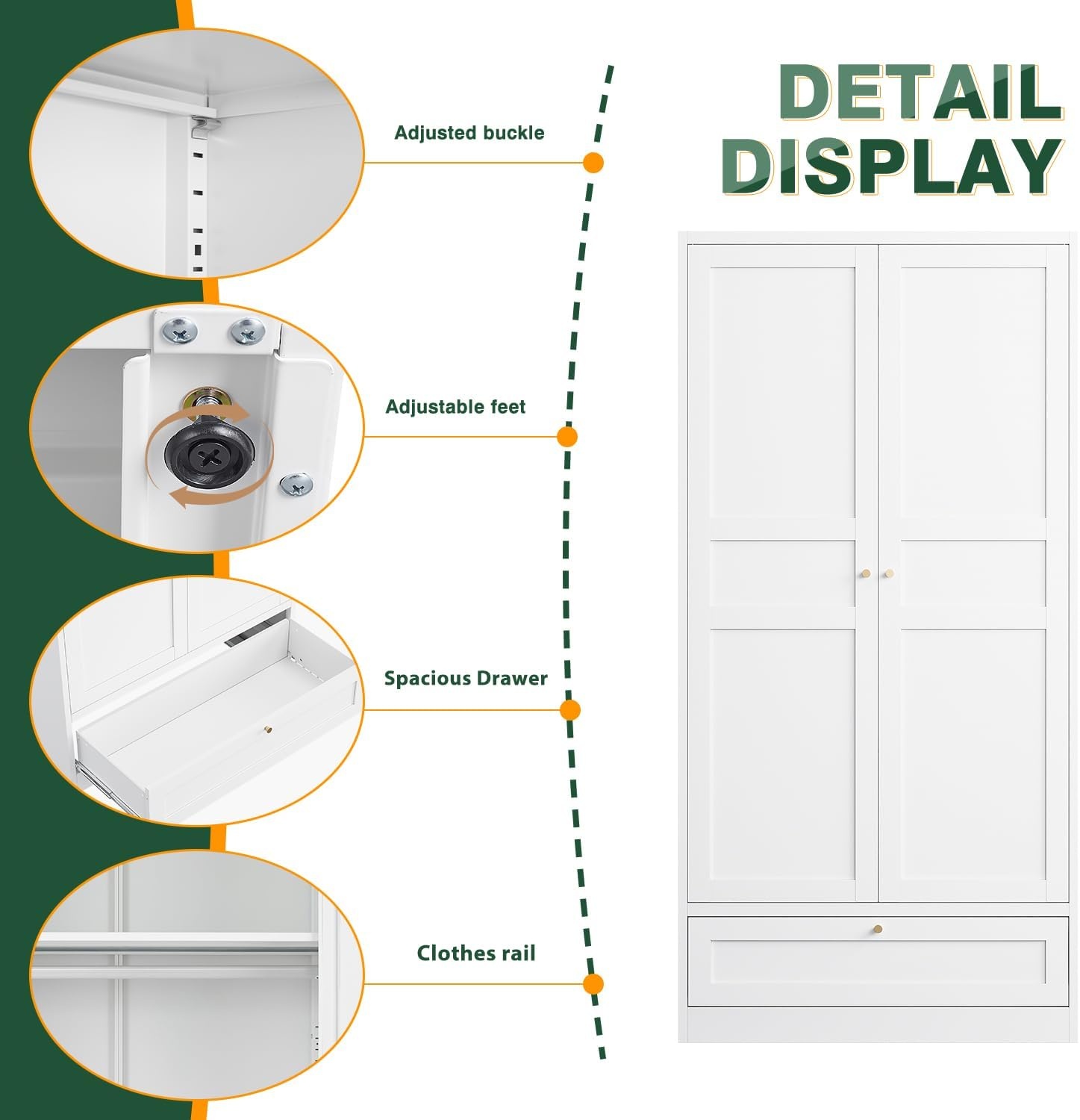 image:imageLetaya Metal Storage Cabinets Locker with Lock Door 72 Clothing Coat Steel Storage Freestanding Wardrobe for Office Home School EmployeeGymFire Department BlackWhite