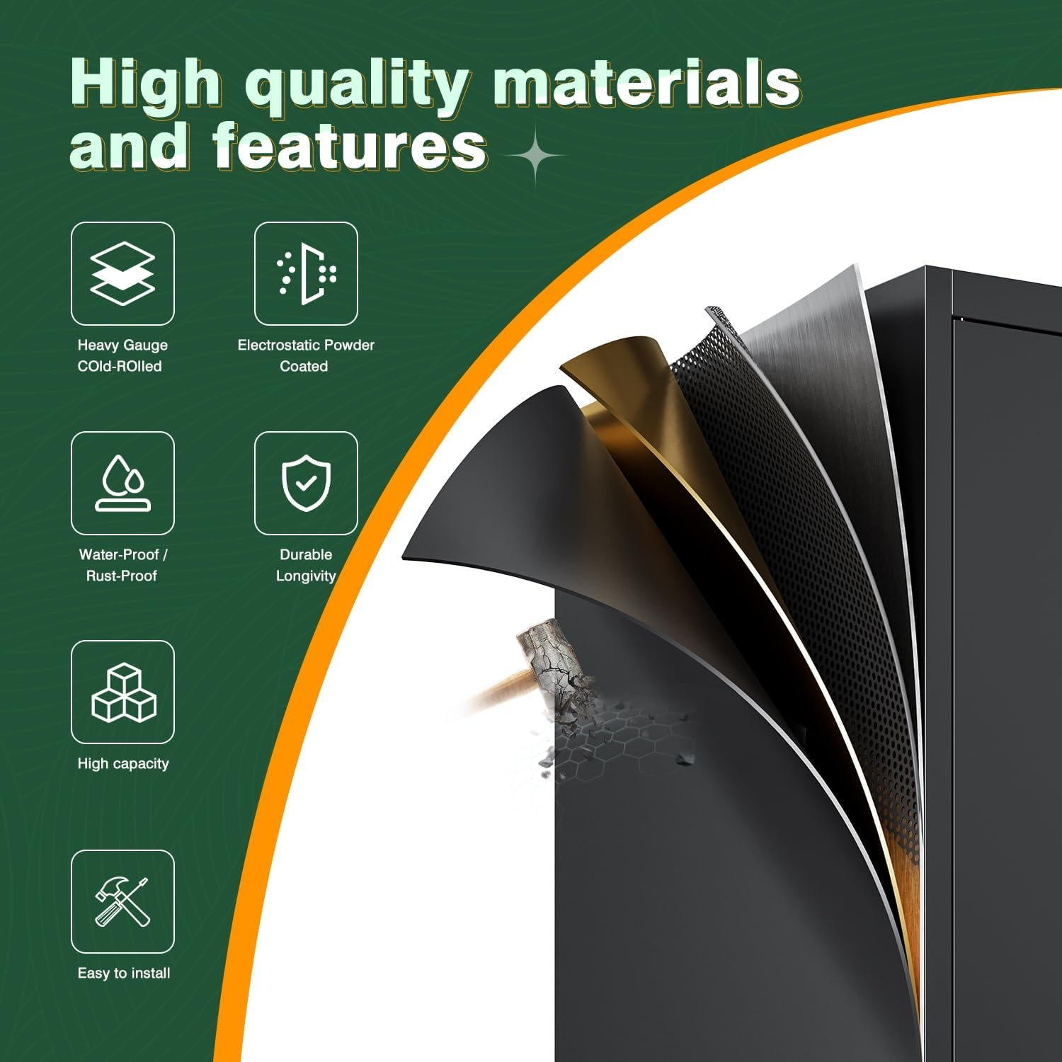 image:imageLetaya Metal Storage Cabinets with Lock Door2 Adjustable Shelves Organizer Steel Storage Cabinets for HomeOfficeWarehouseGarageEmployee LockersWhiteBlack