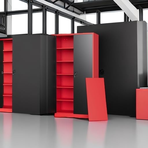 image:imageLetaya Metal Storage Cabinets with Lock Door2 Adjustable Shelves Organizer Steel Storage Cabinets for HomeOfficeWarehouseGarageEmployee LockersWhiteBlack Red