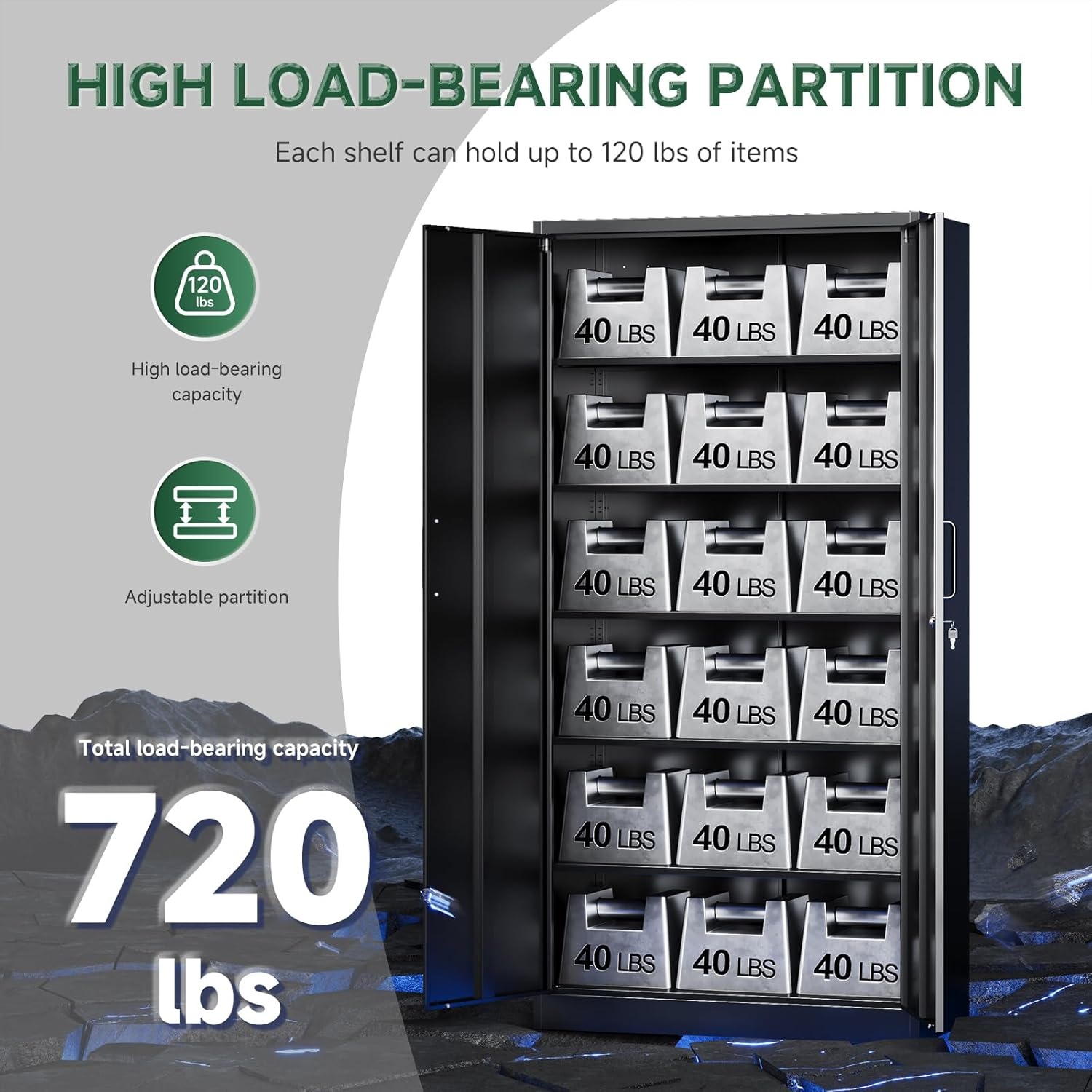 image:imageLetaya Metal Storage Cabinets with Lock DoorsTall Locker Organizer Steel Garage Cabinets 5 Adjustable Layers Shelves for Home Office WarehouseToolIndustrialBlackBlack