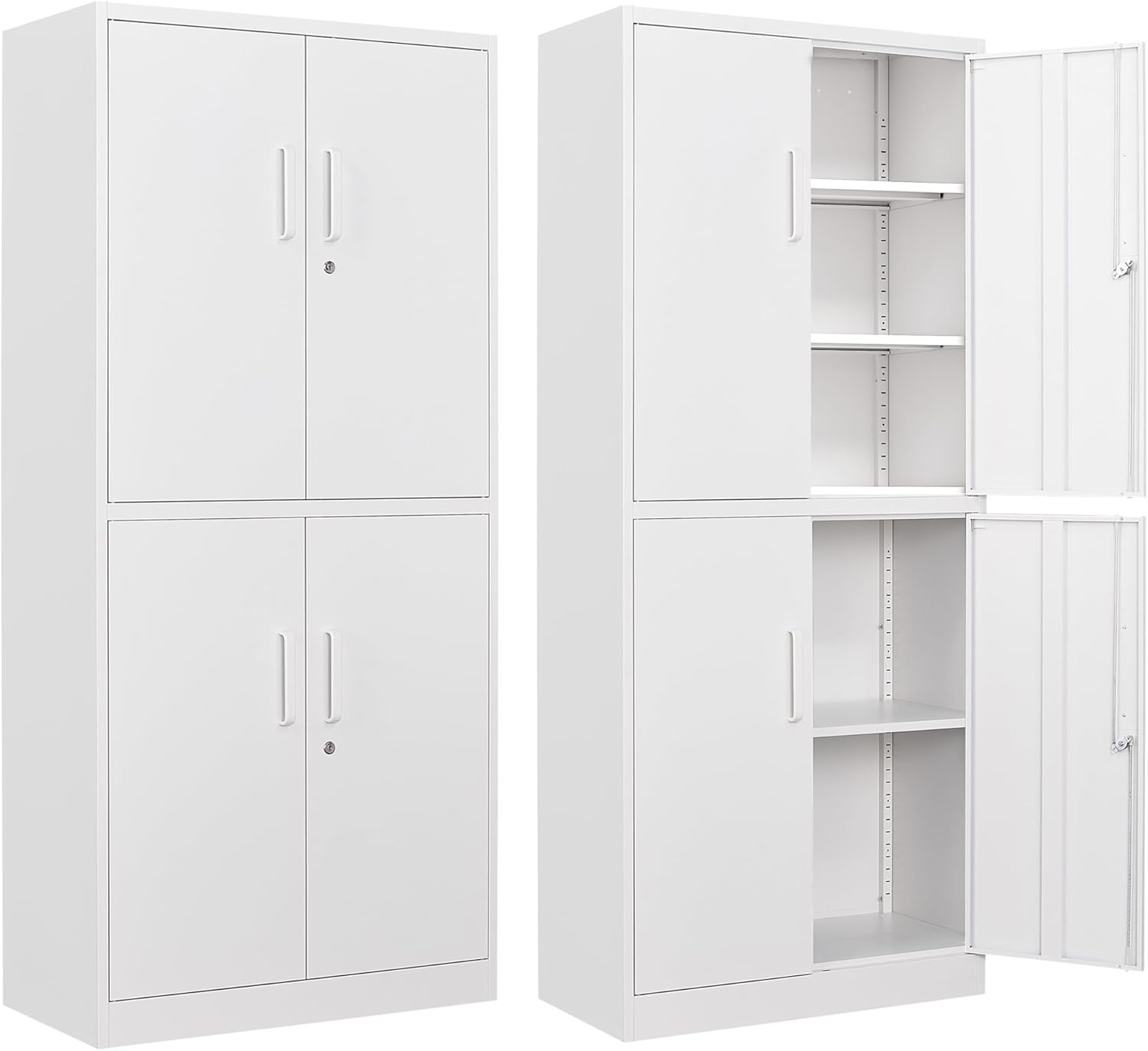 image:imageLetaya Metal Storage Cabinets with Lock Small Locker Steel Cabinets Adjustable Shelves 2 Doors for HomeOffice WarehouseGarageBlack36White