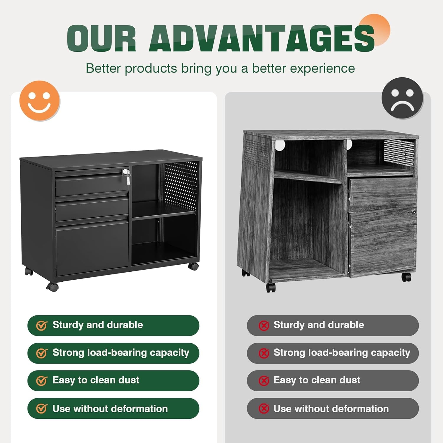 image:imageLetaya Mobile 2 Drawer File Cabinet with Lock Metal Lateral Printer Stand Filing Storage Cabinets with Shelves for Home OfficeA4F4Letter BlackBlack