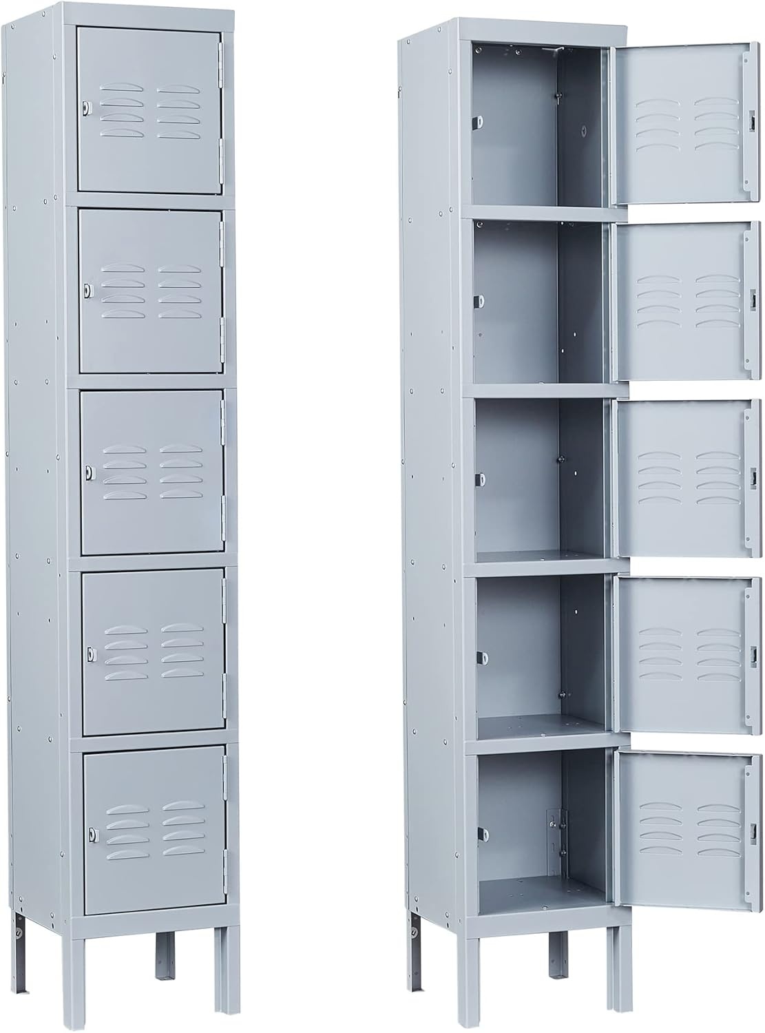 image:imageLetaya Storage Locker66 Employees Metal Cabinet 3 Door Lockable for School Gym Home Office StaffGrey