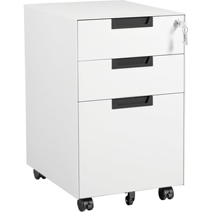 image:imageLetaya 3 Drawer Mobile File Cabinet with Lock Under Desk Metal Rolling Filing Cabinets for Home Office Organizer LettersLegalA4 White Requires Installation WhiteWhite