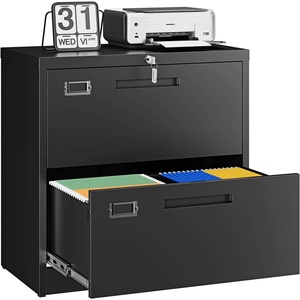 image:imageLetaya Metal Lateral File Cabinets with Lock2 Drawer Steel Wide Filing Organization Storage CabinetsHome Office Furniture for Hanging Files LetterLegalF4A4 Size Blcak2 DrawerBlack