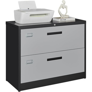 image:imageLetaya Metal Lateral File Cabinets with Lock2 Drawer Steel Wide Filing Organization Storage CabinetsHome Office Furniture for Hanging Files LetterLegalF4A4 Size Blcak2 DrawerBlack Grey