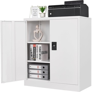 image:imageLetaya Metal Storage Cabinets with Lock Door2 Adjustable Shelves Organizer Steel Storage Cabinets for HomeOfficeWarehouseGarageEmployee LockersWhiteWhite