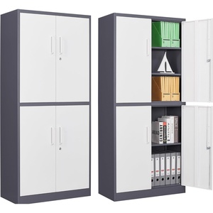 image:imageLetaya Metal Storage Cabinets with Lock Small Locker Steel Cabinets Adjustable Shelves 2 Doors for HomeOffice WarehouseGarageBlack36White Grey
