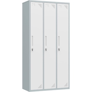 image:imageLetaya Metal Lockers for Employees71 Employees Storage Cabinet with Lock Steel Storage Locker for Gym School Home Office Staff Grey White 3 DoorWhite